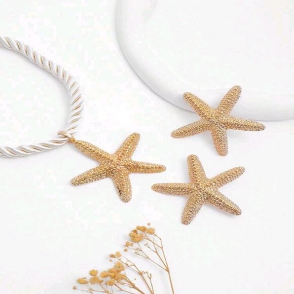 Starfish Jewelry Set | Boho Beach Summer Style | 14k Gold Plated - Picture 7 of 10
